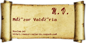 Mázor Valéria névjegykártya